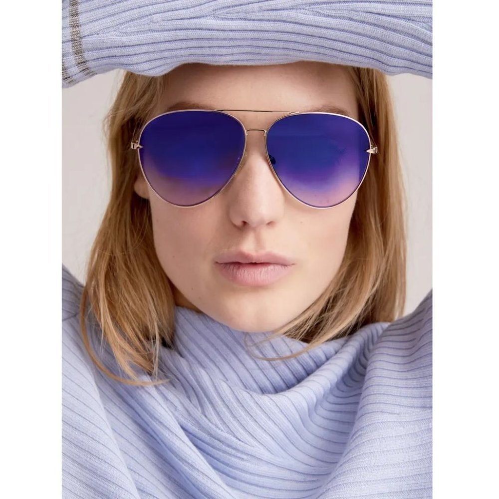 Women's Rag & Bone 63Mm Polarized Aviator Sunglasses